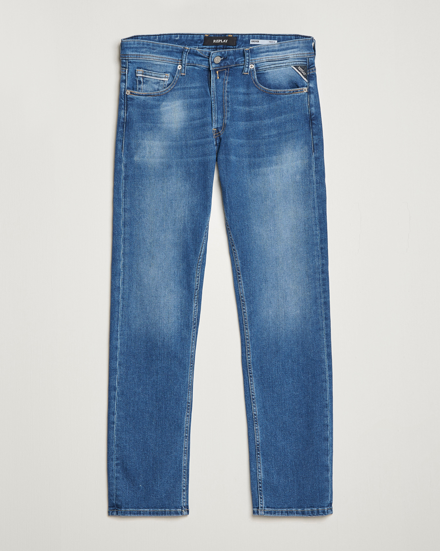 Hombres | Vaqueros | Replay | Grover Straight Fit Stretch Jeans Medium Blue