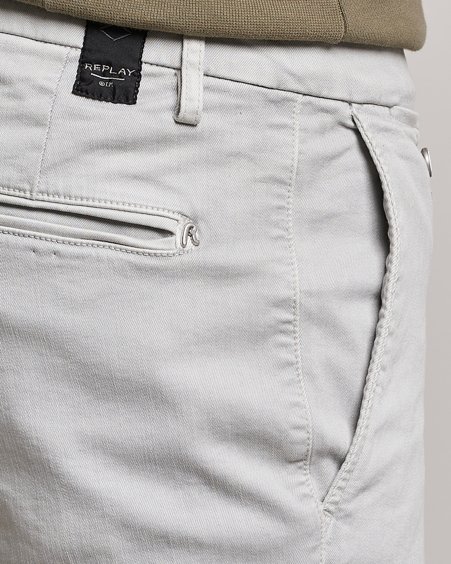 Hombres | Pantalones cortos | Replay | Benni Hyperflex Shorts Chaulk Grey