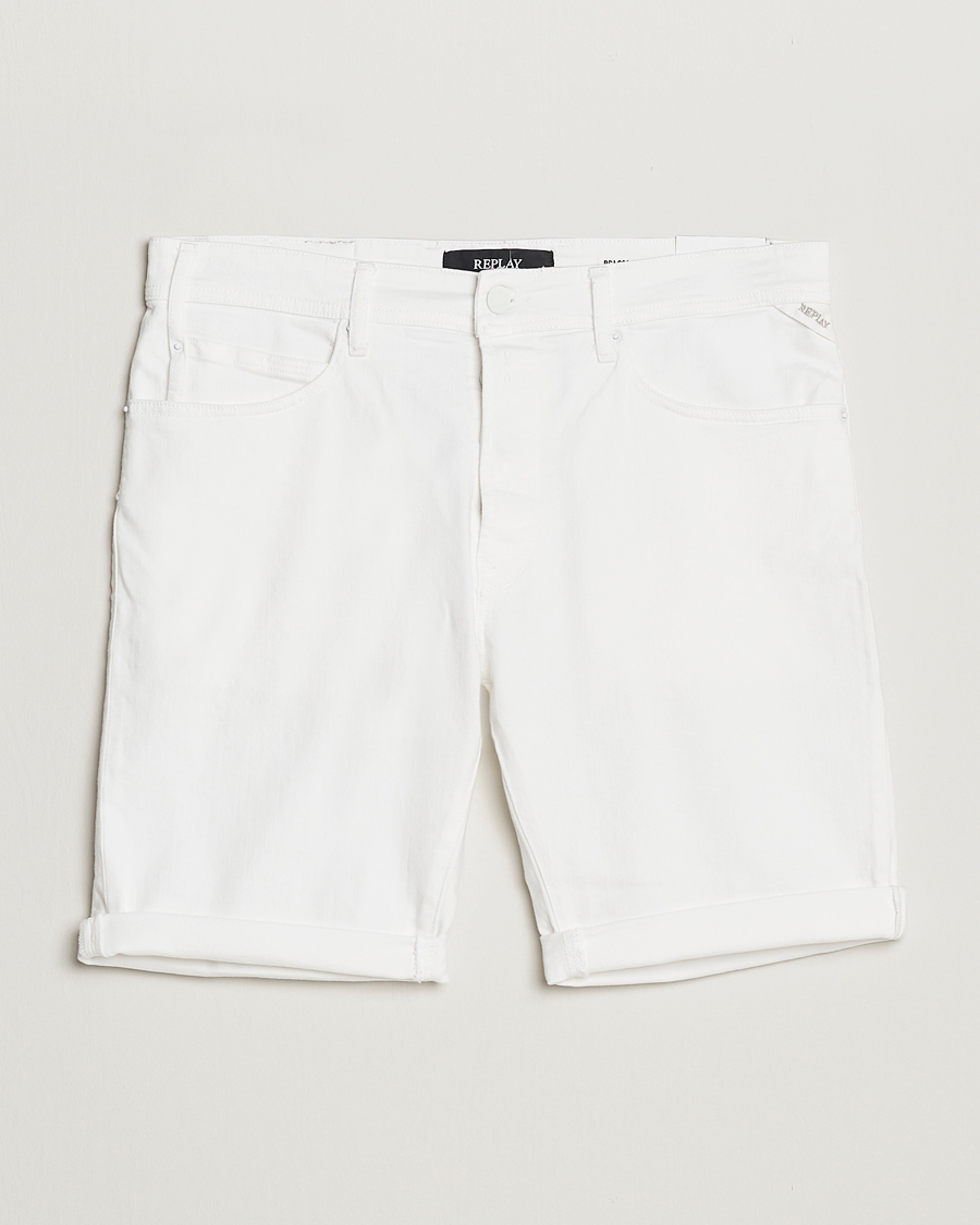 Hombres | Pantalones cortos | Replay | RBJ901 Super Stretch Jeans Shorts White