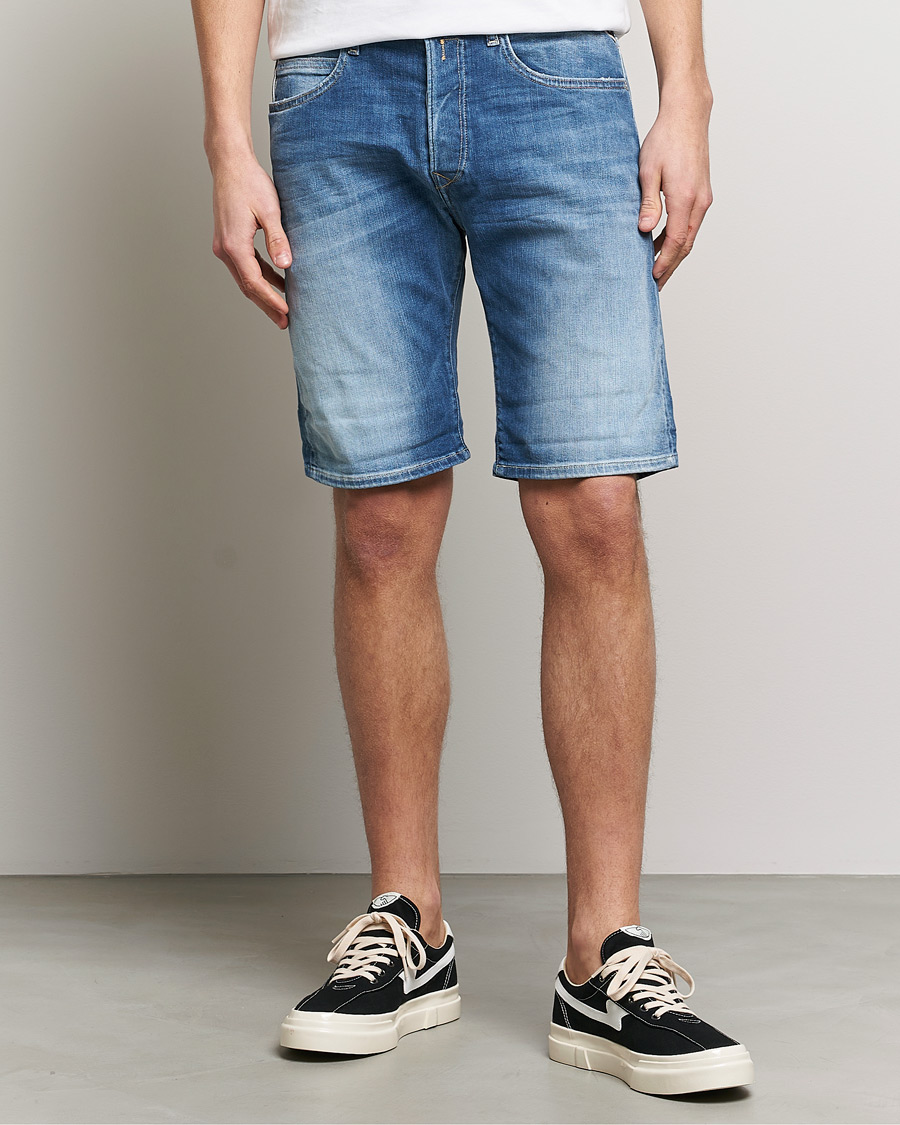 Hombres | Pantalones cortos | Replay | RBJ901 Super Stretch Bio Denim Shorts Medium Blue