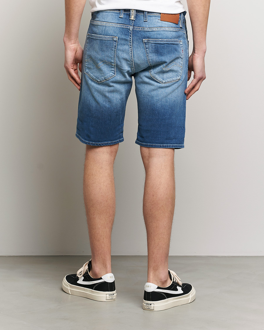 Hombres | Pantalones cortos | Replay | RBJ901 Super Stretch Bio Denim Shorts Medium Blue