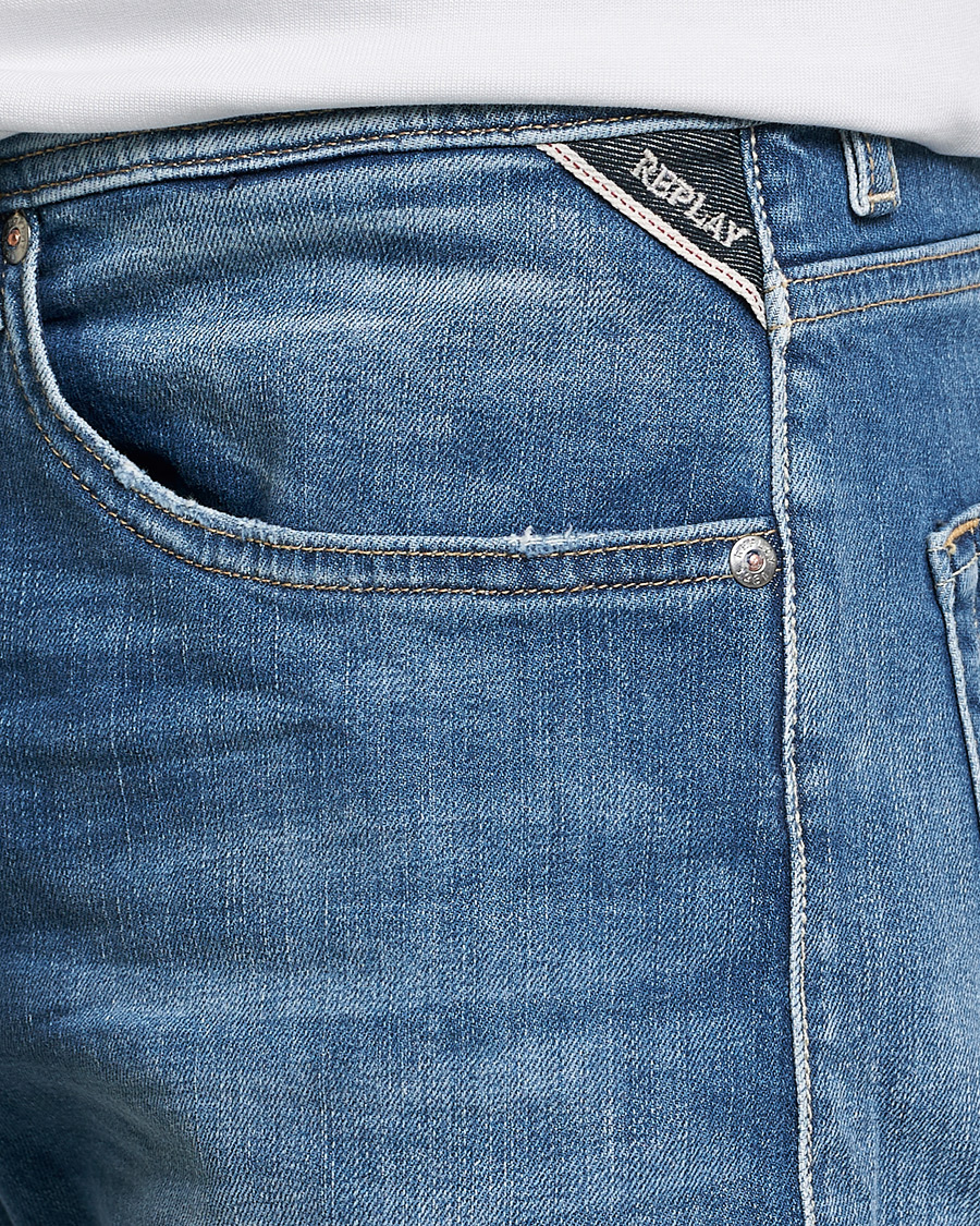 Hombres | Pantalones cortos | Replay | RBJ901 Super Stretch Bio Denim Shorts Medium Blue