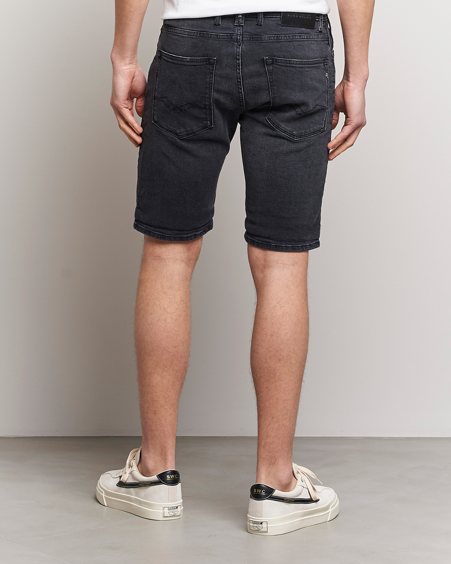 Hombres | Pantalones cortos | Replay | RBJ901 Super Stretch Bio Denim Shorts Washed Black
