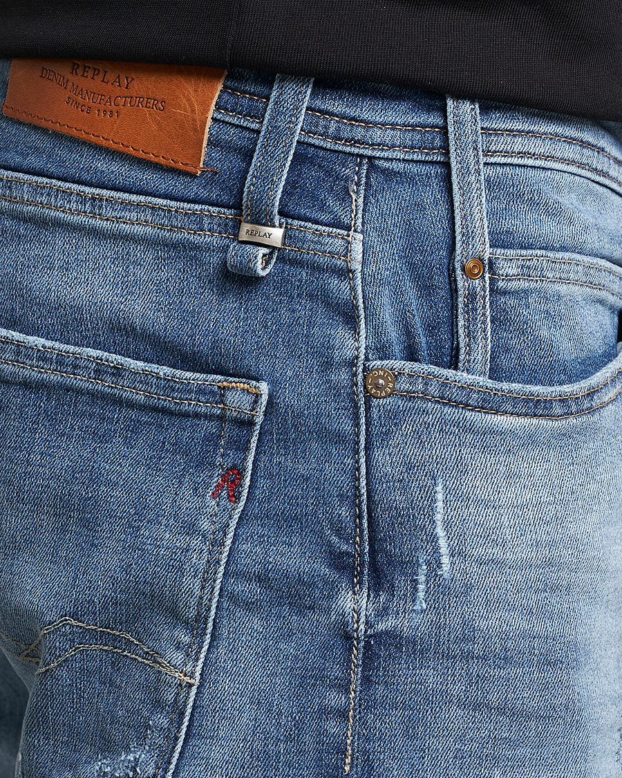 Hombres | Pantalones cortos | Replay | RBJ901 Stretch 5 Year Wash Denim Shorts Medium Blue