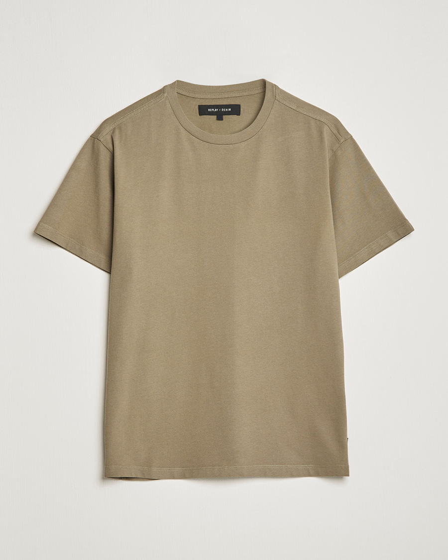 Hombres | Camisetas | Replay | Sartoriale Heavy Crew Neck T-Shirt Sage Green