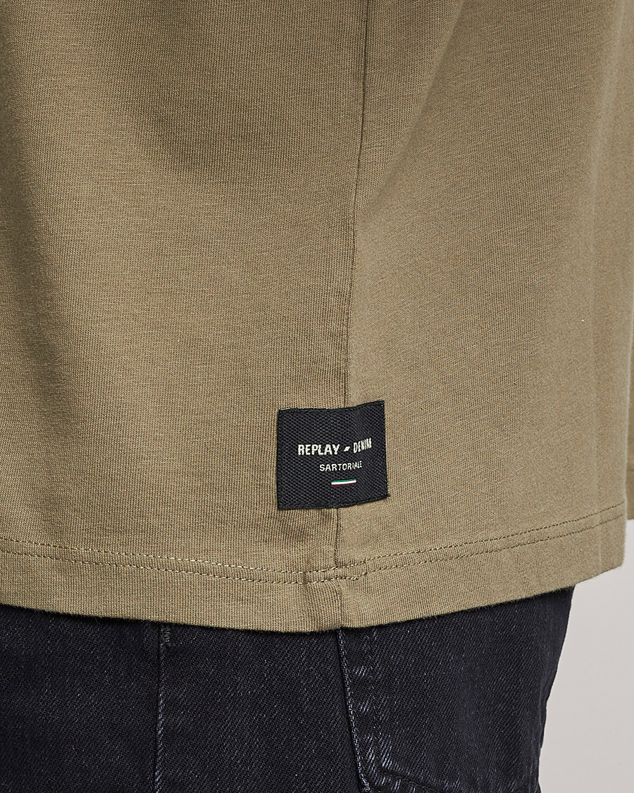 Hombres | Camisetas | Replay | Sartoriale Heavy Crew Neck T-Shirt Sage Green
