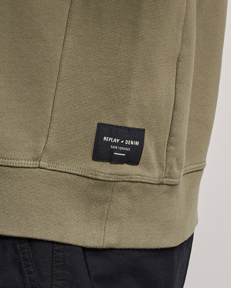Hombres | Jerséis y prendas de punto | Replay | Sartoriale Jersey Crew Neck Sweatshirt Sage Green