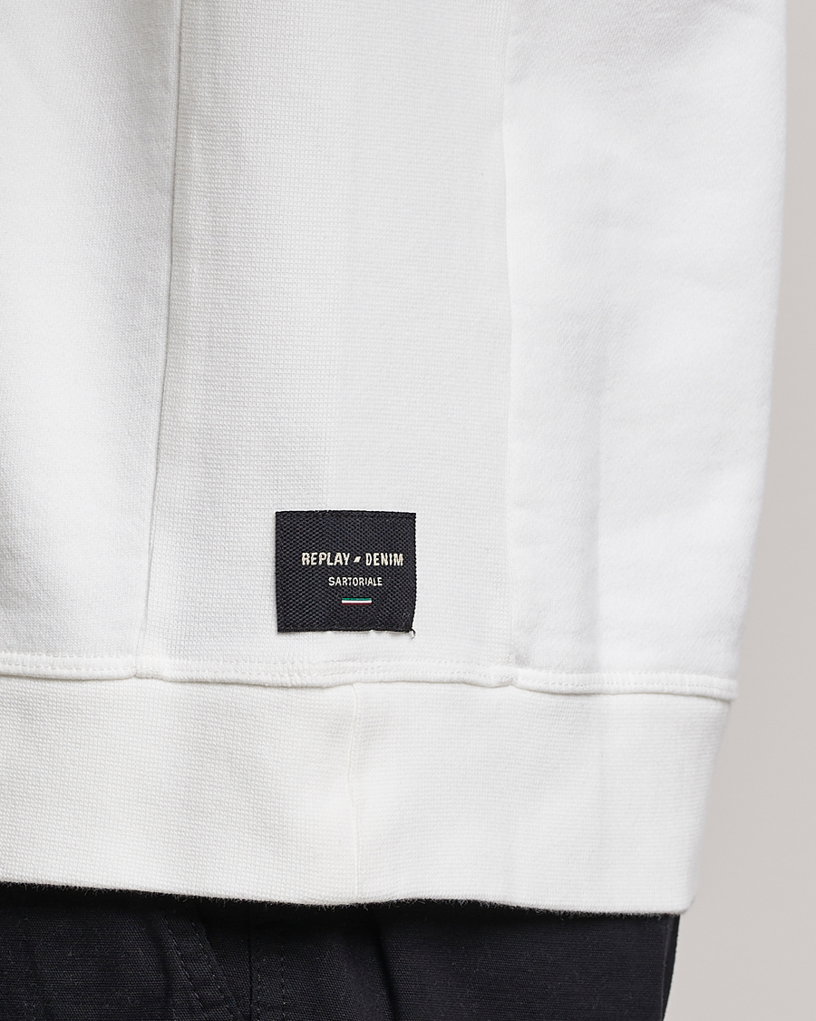 Hombres | Jerséis y prendas de punto | Replay | Sartoriale Jersey Crew Neck Sweatshirt Chalk White