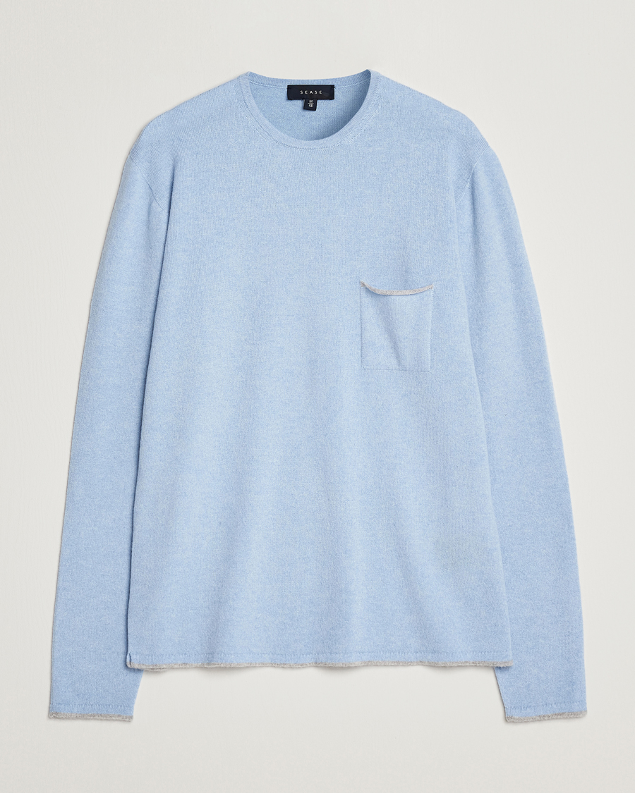 Hombres | Jerséis y prendas de punto | SEASE | Shore 2.0 Cashmere Pullover Sky Blue