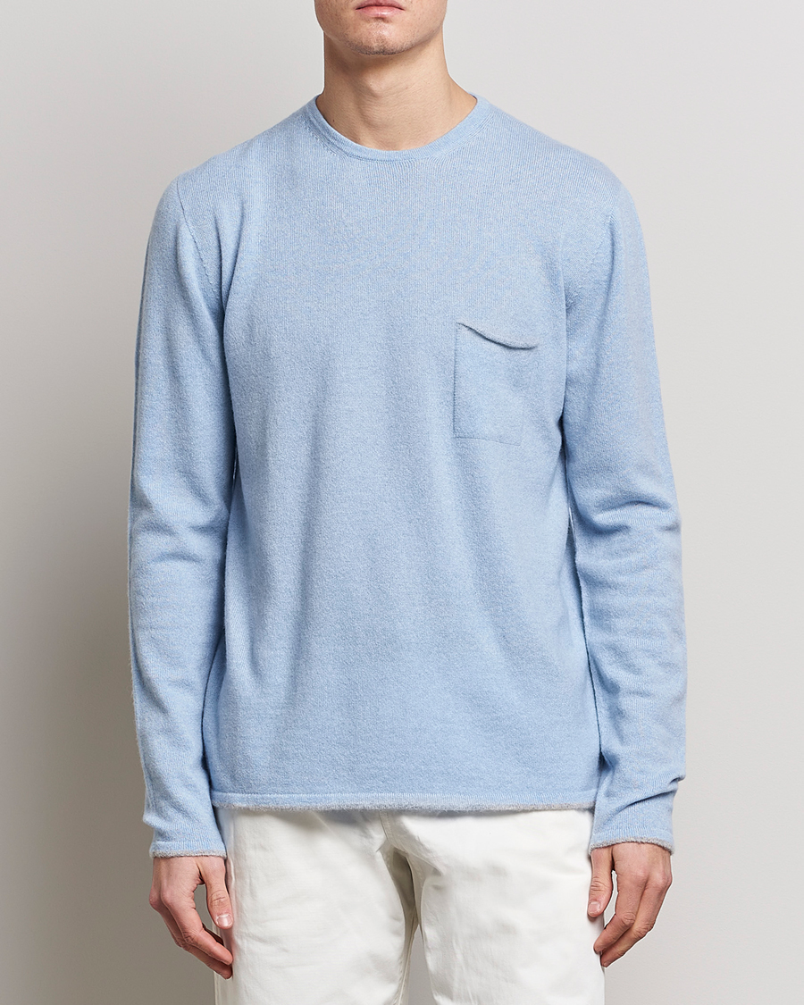 Hombres | Jerséis y prendas de punto | SEASE | Shore 2.0 Cashmere Pullover Sky Blue