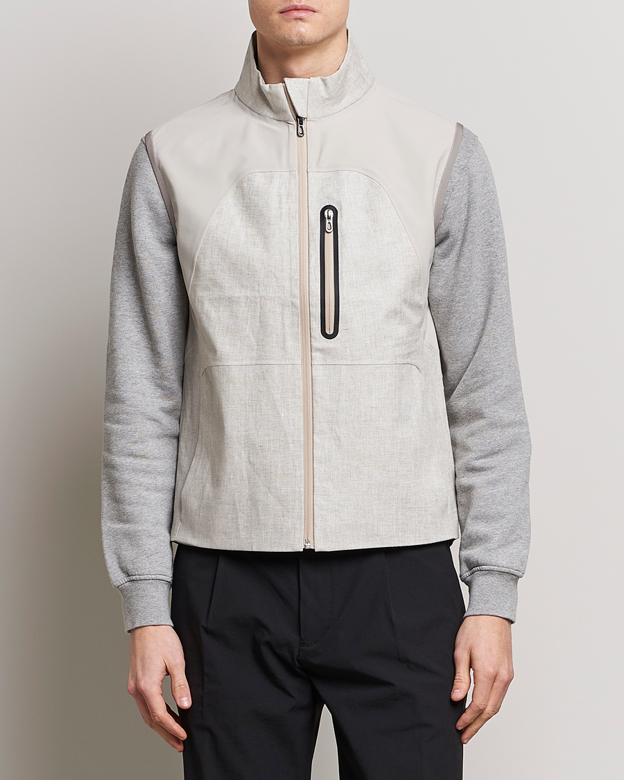 Hombres | Chalecos | SEASE | V-8 Linen Gilet Light Beige