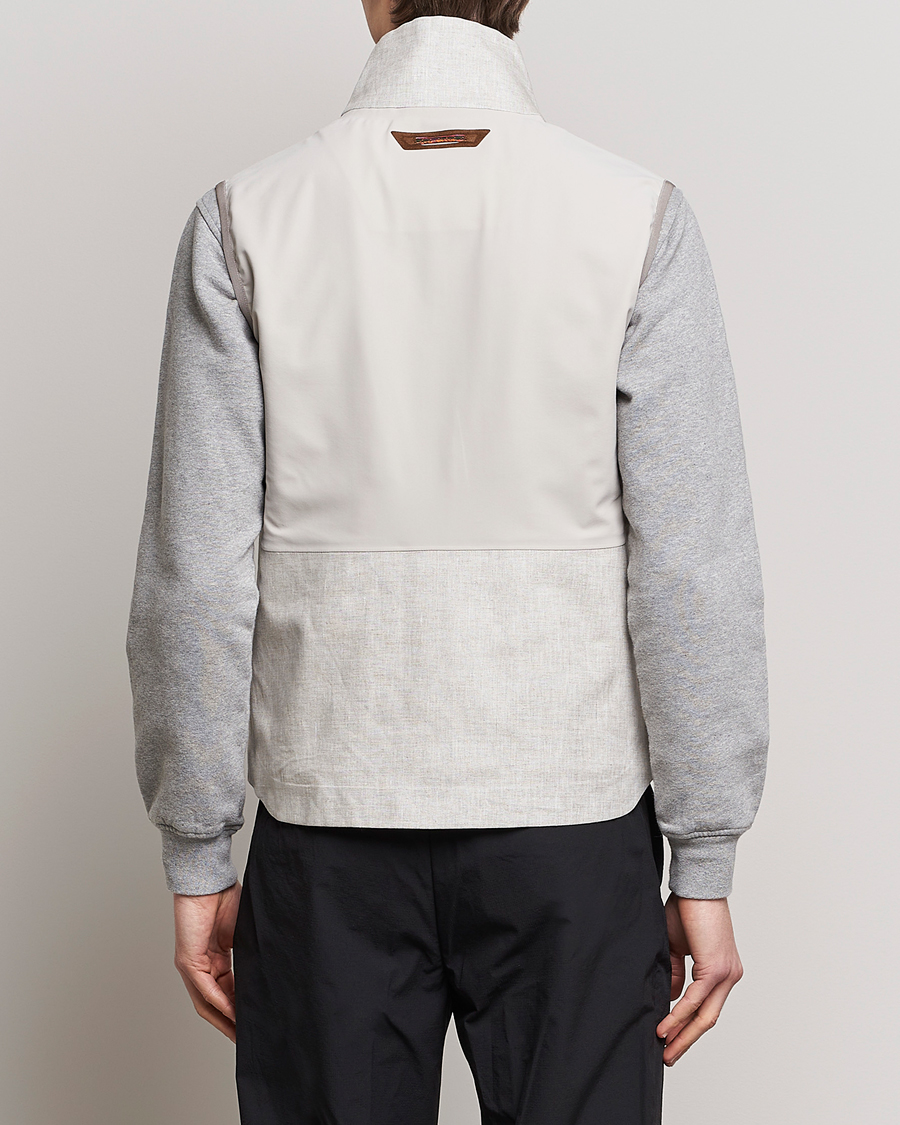 Hombres | Chalecos | SEASE | V-8 Linen Gilet Light Beige