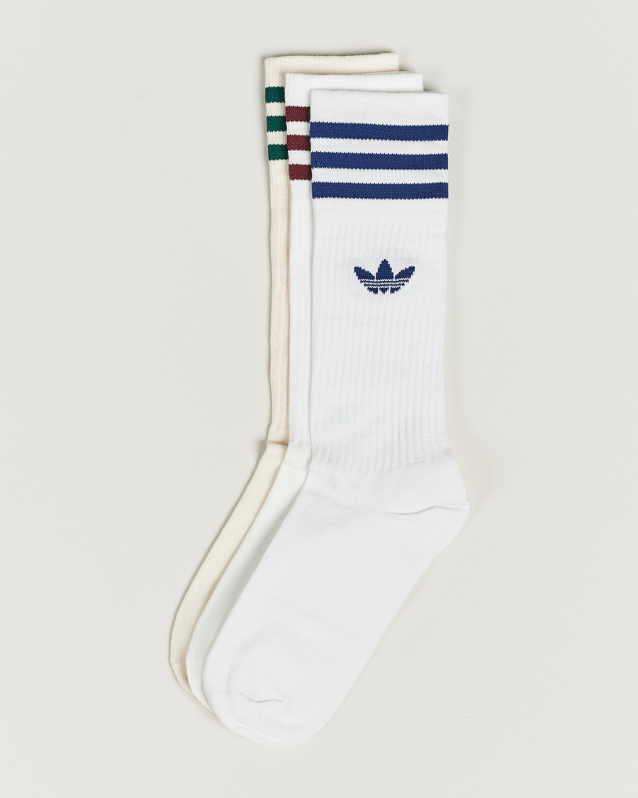 Hombres | Ropa interior y calcetines | adidas Originals | 3-Pack Solid Crew Sock White