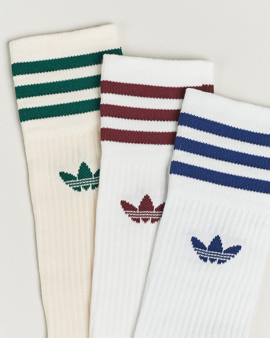 Hombres | Ropa interior y calcetines | adidas Originals | 3-Pack Solid Crew Sock White