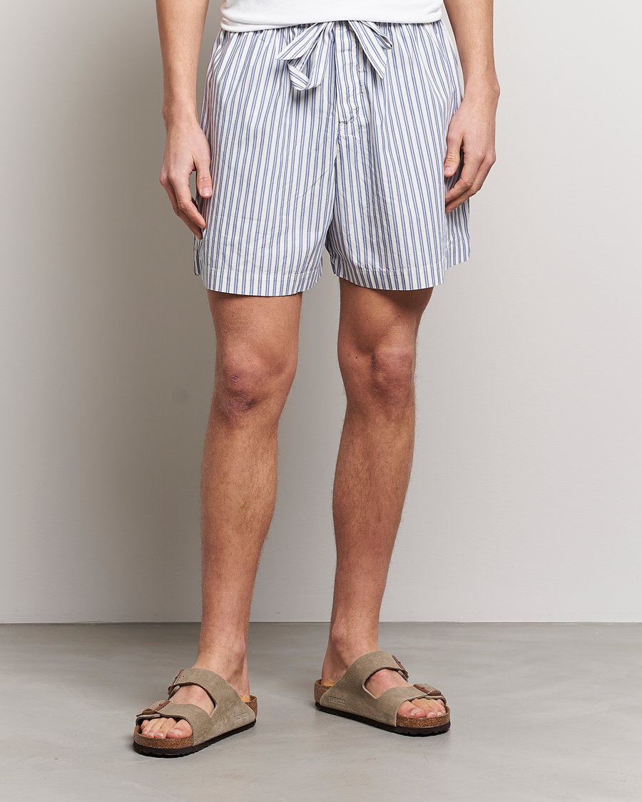 Hombres | Pijamas y batas | Tekla | Poplin Pyjama Shorts Skagen Stripes
