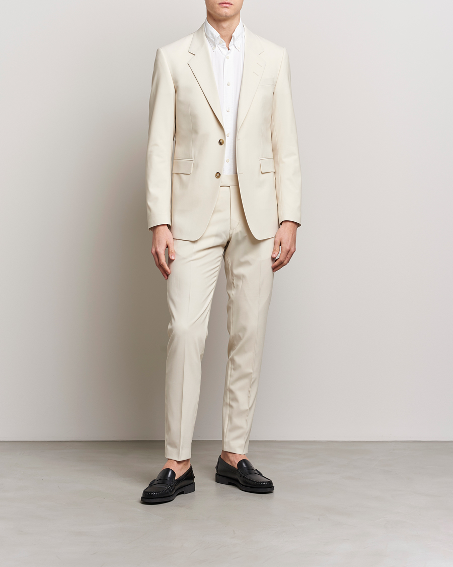 Hombres | Pantalones | Tiger of Sweden | Tenuta Wool Trousers Light Ivory