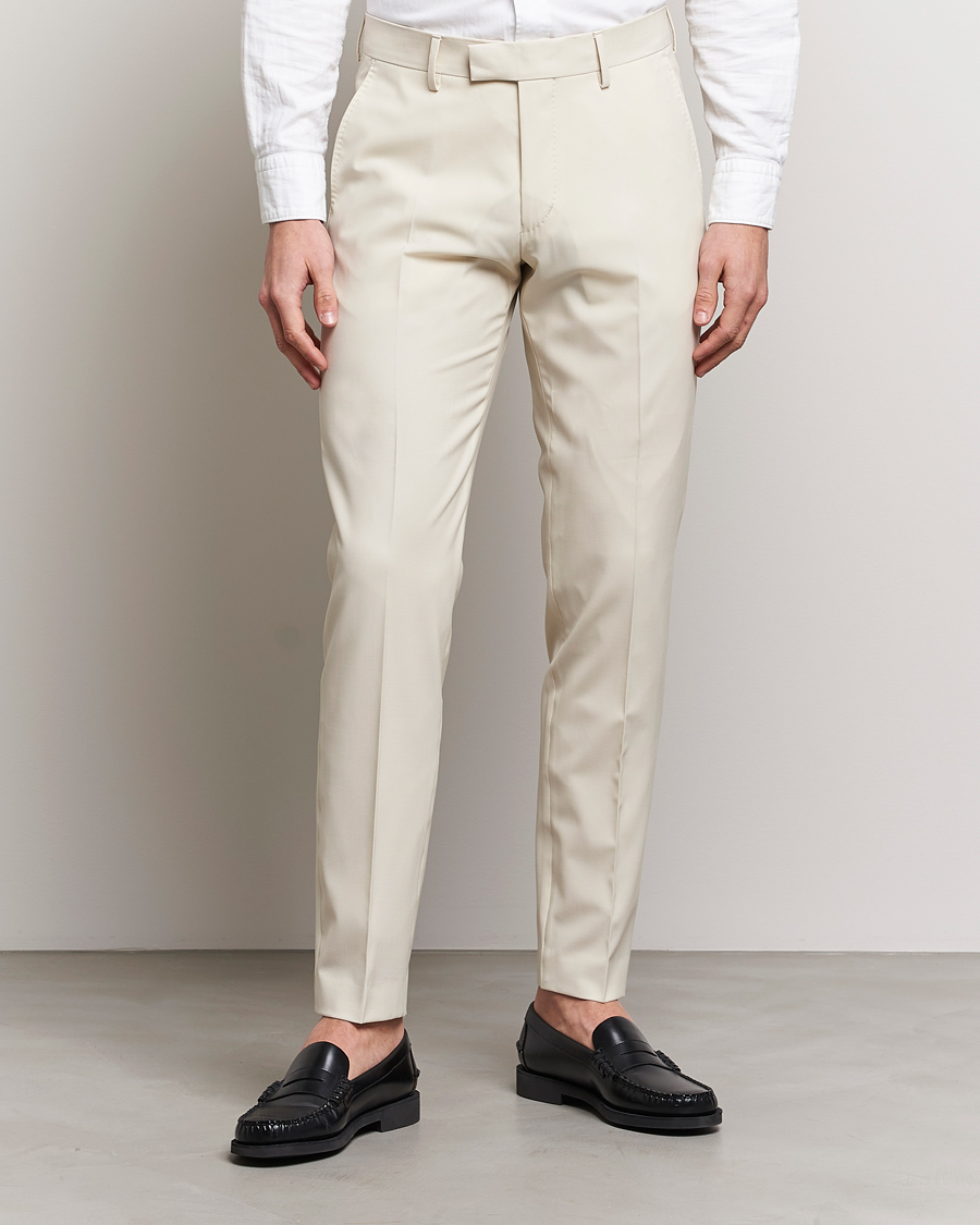 Hombres | Pantalones | Tiger of Sweden | Tenuta Wool Trousers Light Ivory