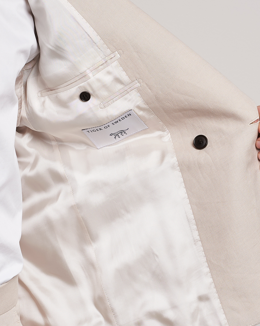 Hombres | Blazers | Tiger of Sweden | Heldin Linen Blazer Cream Sand