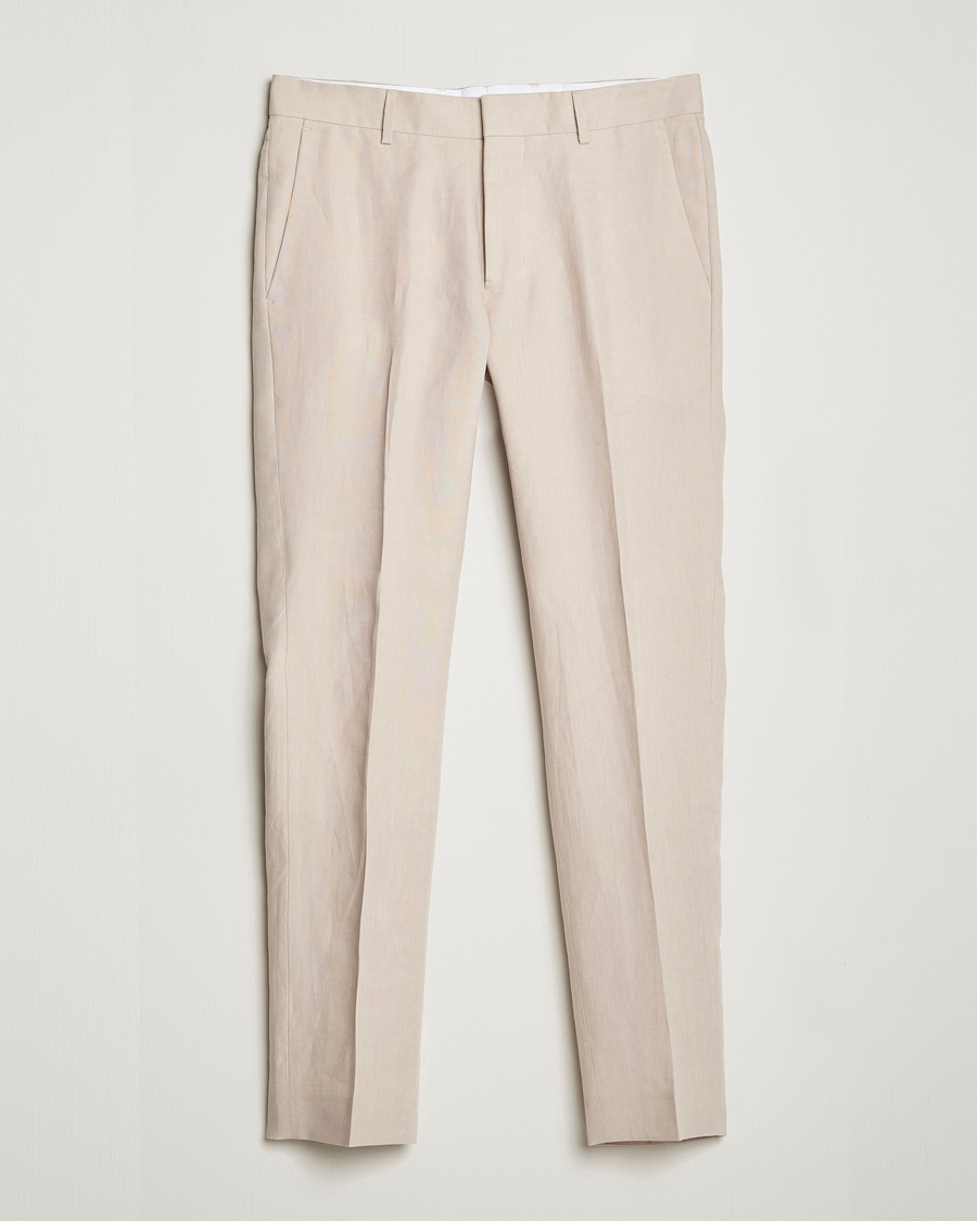 Hombres | Pantalones | Tiger of Sweden | Tenutas Linen Trousers Cream Sand