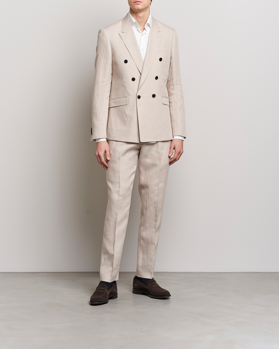 Hombres | Pantalones | Tiger of Sweden | Tenutas Linen Trousers Cream Sand