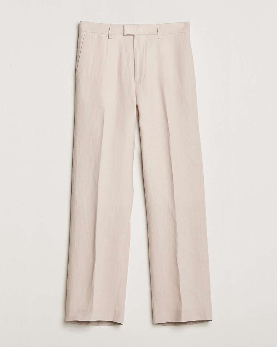 Hombres | Pantalones | Tiger of Sweden | Tayson Linen Trousers Cream Sand