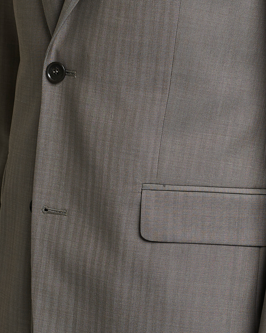 Hombres | Blazers | Tiger of Sweden | Justin Herringbone Wool Blazer Dark Sand