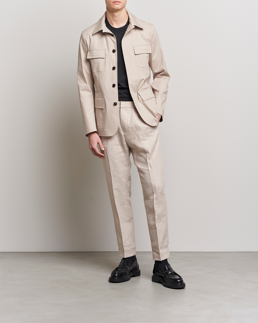 Hombres | Abrigos y chaquetas | Tiger of Sweden | Jora Cotton Linen Jacket Cream Sand