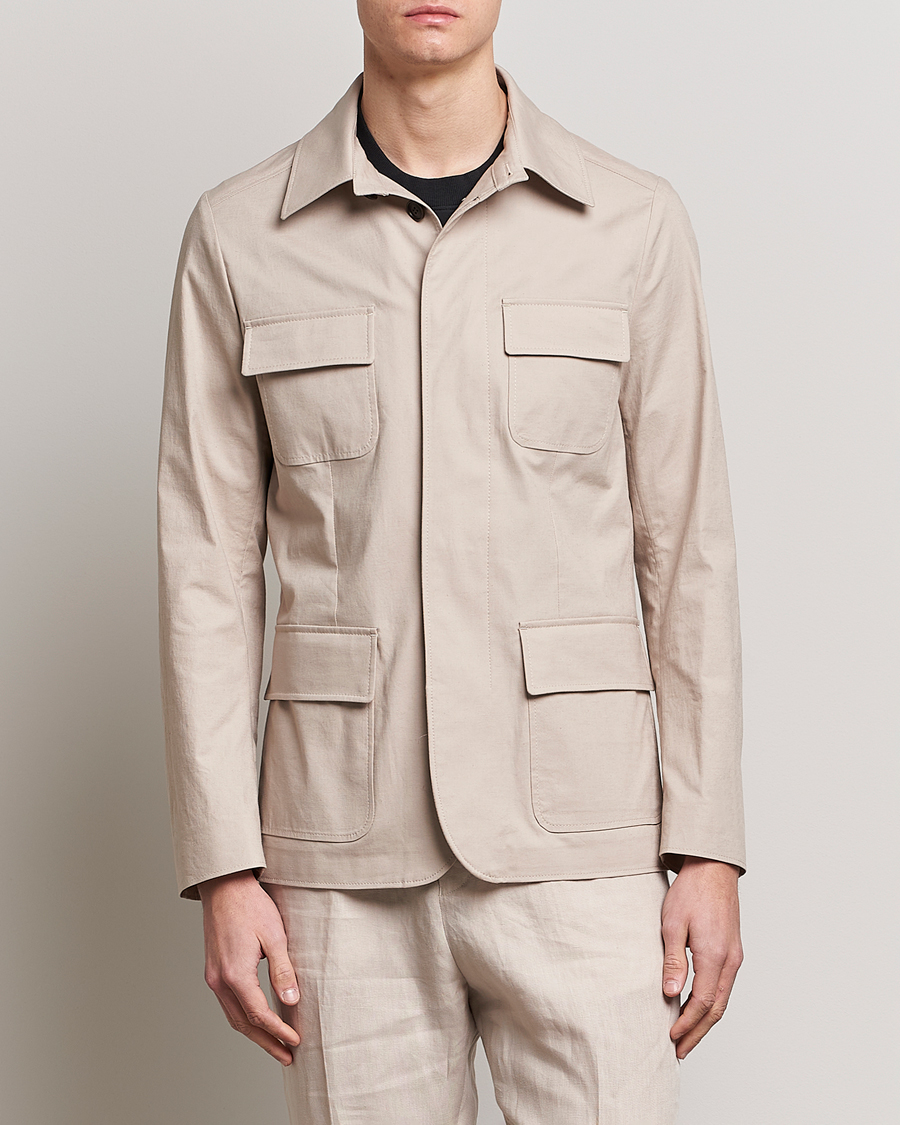 Hombres | Abrigos y chaquetas | Tiger of Sweden | Jora Cotton Linen Jacket Cream Sand