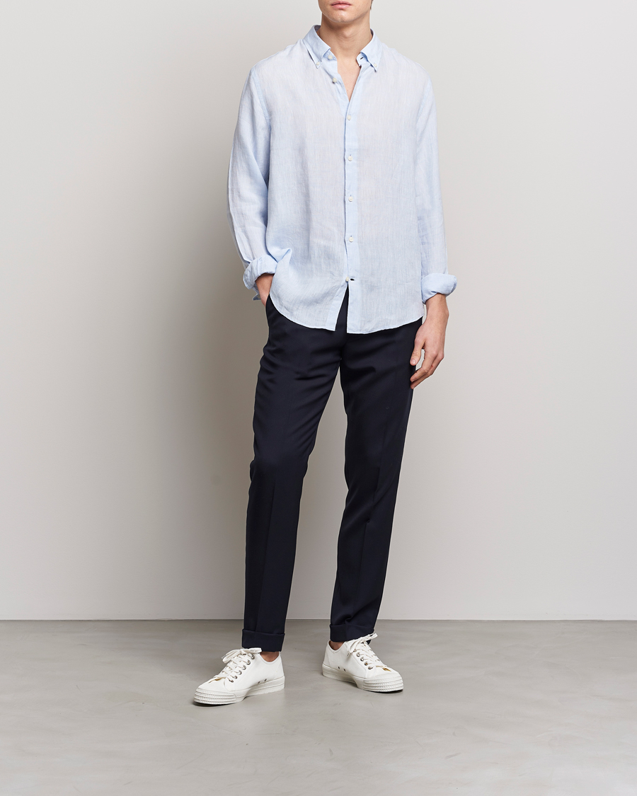 Hombres | Camisas | Tiger of Sweden | Sankt Linen Shirt Light Blue