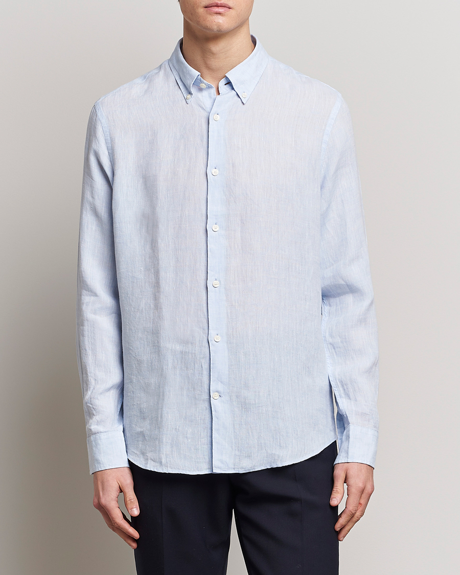 Hombres | Camisas | Tiger of Sweden | Sankt Linen Shirt Light Blue