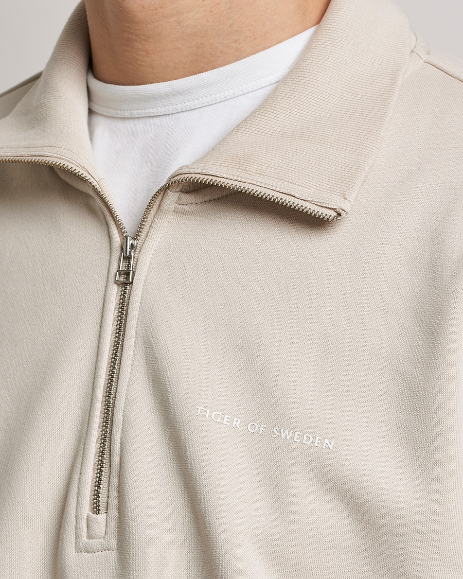 Hombres | Jerséis y prendas de punto | Tiger of Sweden | Marlon Half Zip Sweater Light Ivory
