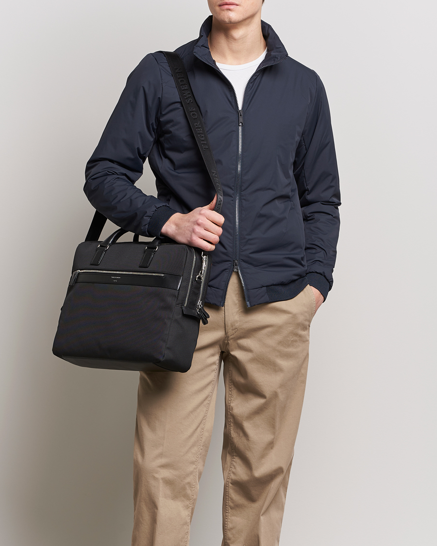Hombres | Tiger of Sweden Bays Recycled Polyester Computer Bag Black | Tiger of Sweden | Bays Recycled Polyester Computer Bag Black