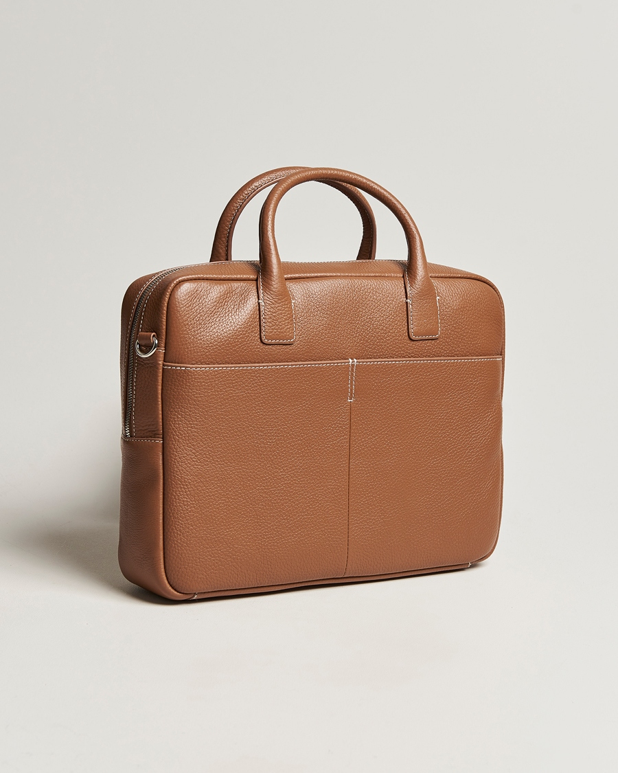 Hombres | Tiger of Sweden Beckholmen Cow Leather Computer Bag Caramel Cafe | Tiger of Sweden | Beckholmen Cow Leather Computer Bag Caramel Cafe