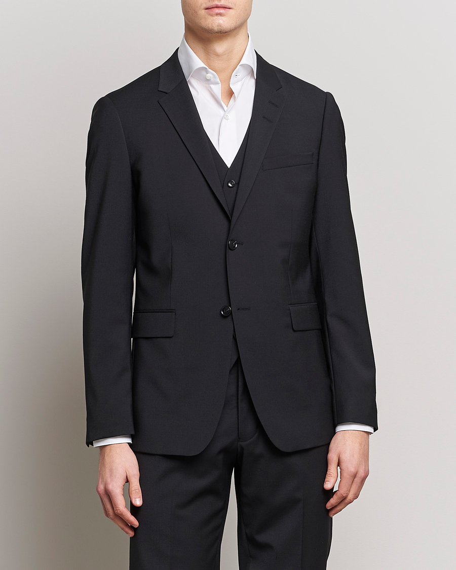 Hombres | Business & Beyond | Tiger of Sweden | Jerretts Wool Travel Suit Blazer Black