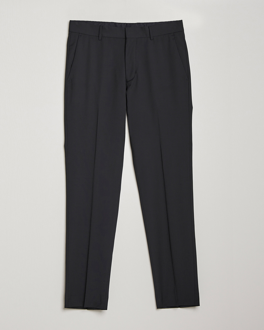 Hombres | Pantalones | Tiger of Sweden | Tenuta Wool Travel Suit Trousers Black