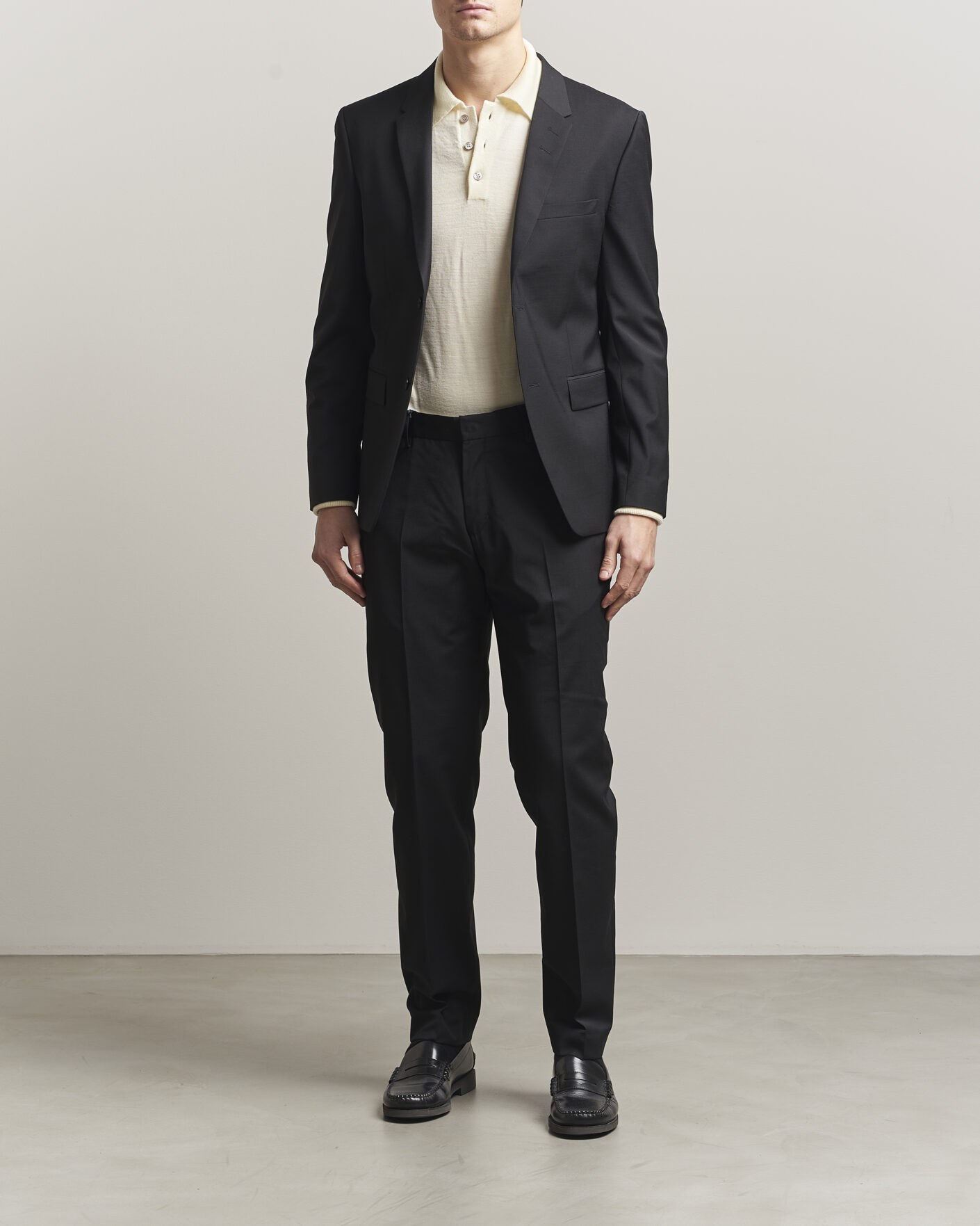 Hombres | Pantalones | Tiger of Sweden | Tenuta Wool Travel Suit Trousers Black
