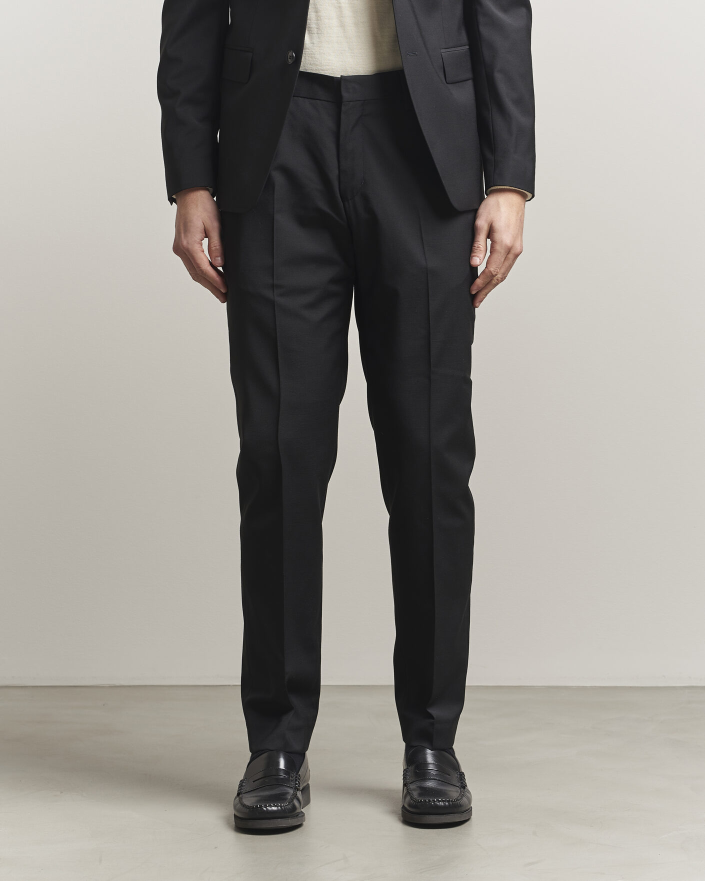 Hombres | Pantalones | Tiger of Sweden | Tenuta Wool Travel Suit Trousers Black