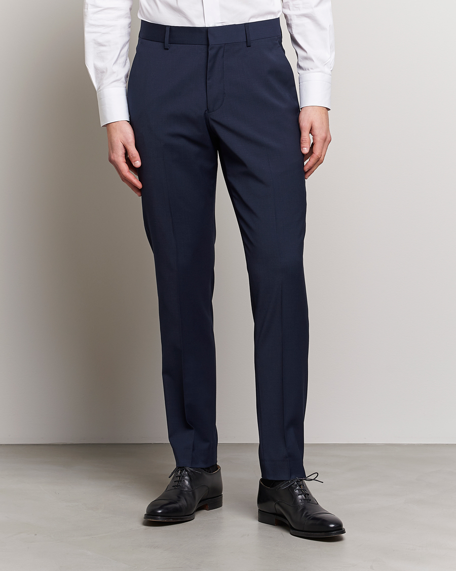 Hombres | Pantalones de traje | Tiger of Sweden | Tenuta Wool Travel Suit Trousers Royal Blue