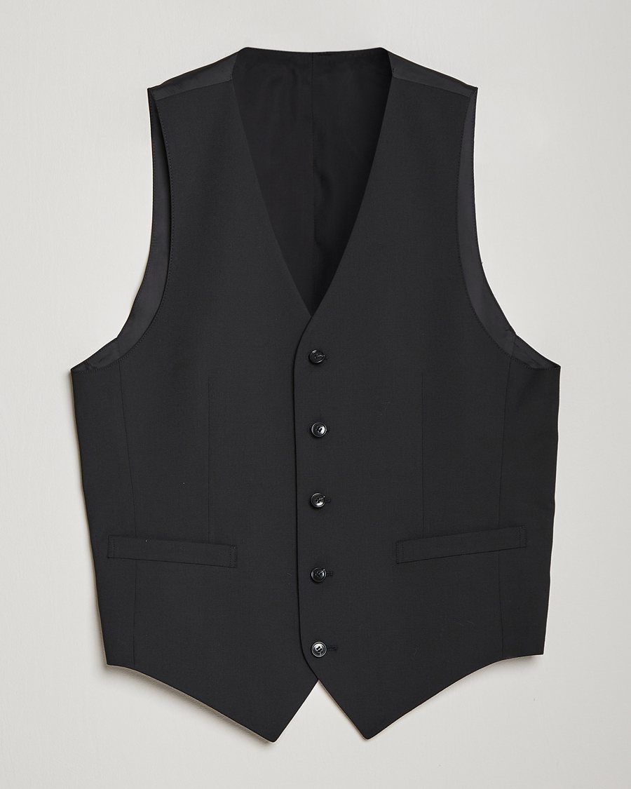 Hombres | Blazers | Tiger of Sweden | Wayde Wool Travel Waistcoat Black