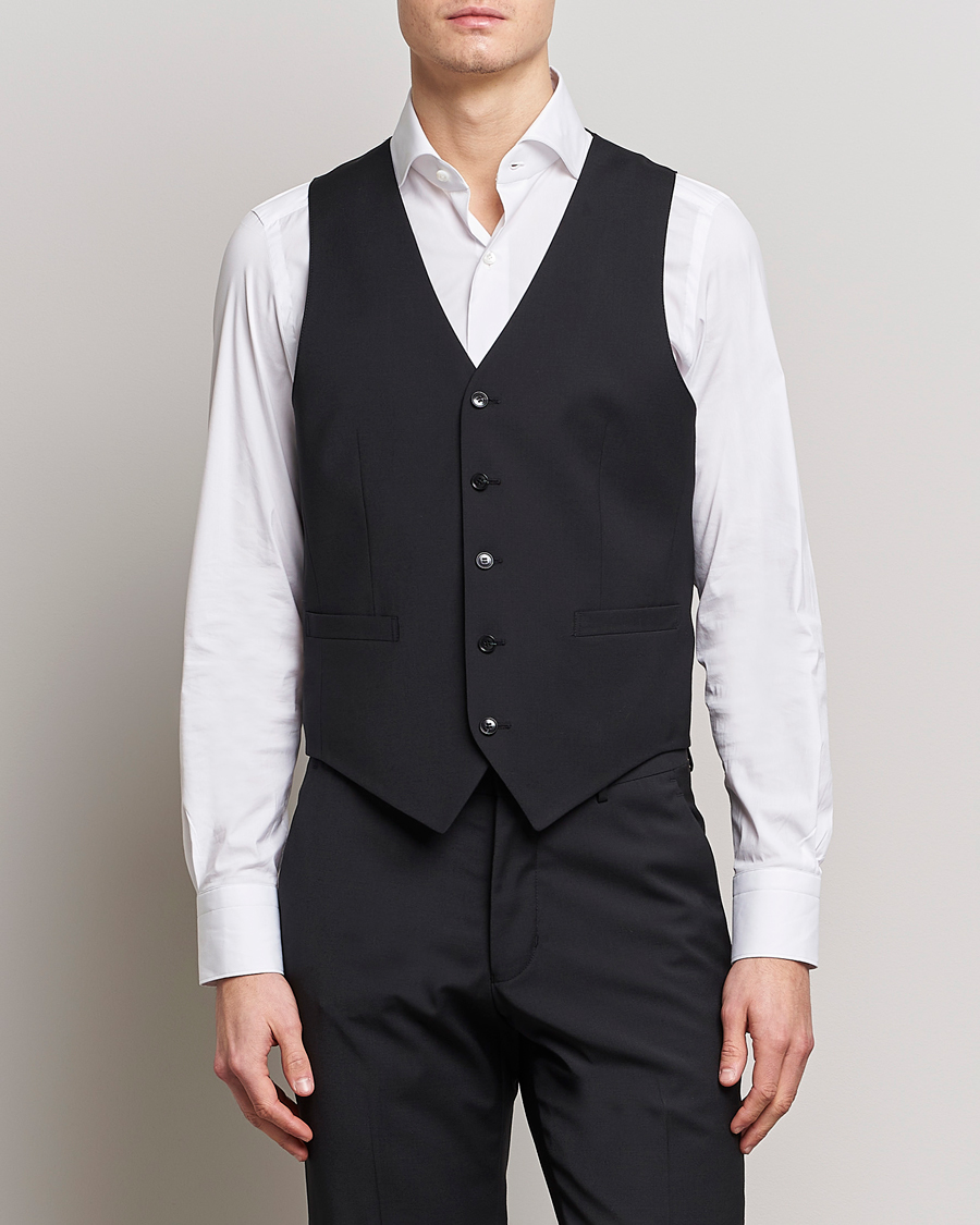 Hombres | Blazers | Tiger of Sweden | Wayde Wool Travel Waistcoat Black