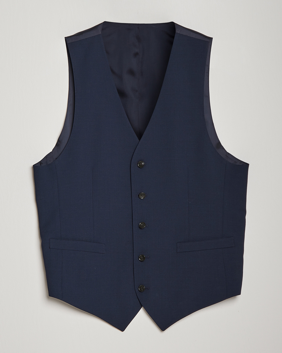 Hombres | Blazers | Tiger of Sweden | Wayde Wool Travel Waistcoat Royal Blue