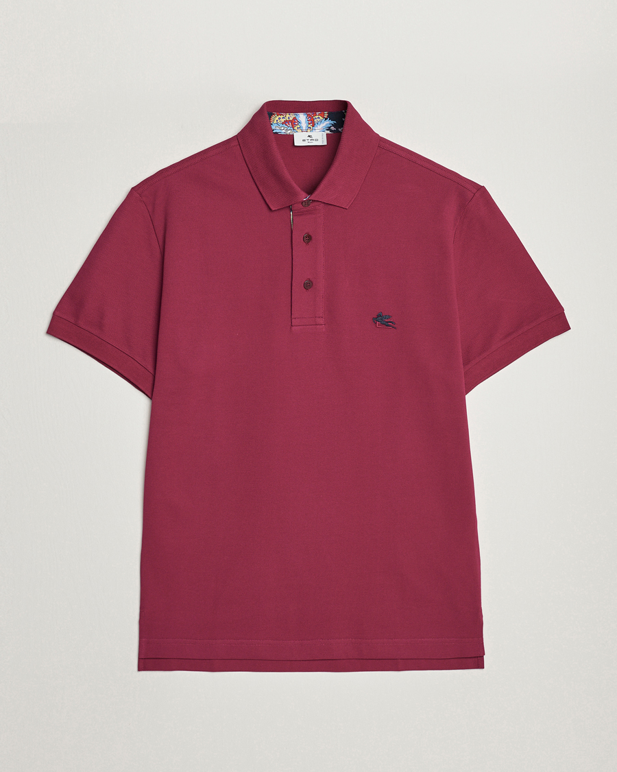 Hombres | Polos | Etro | Short Sleeve Contrast Paisley Polo Rosa