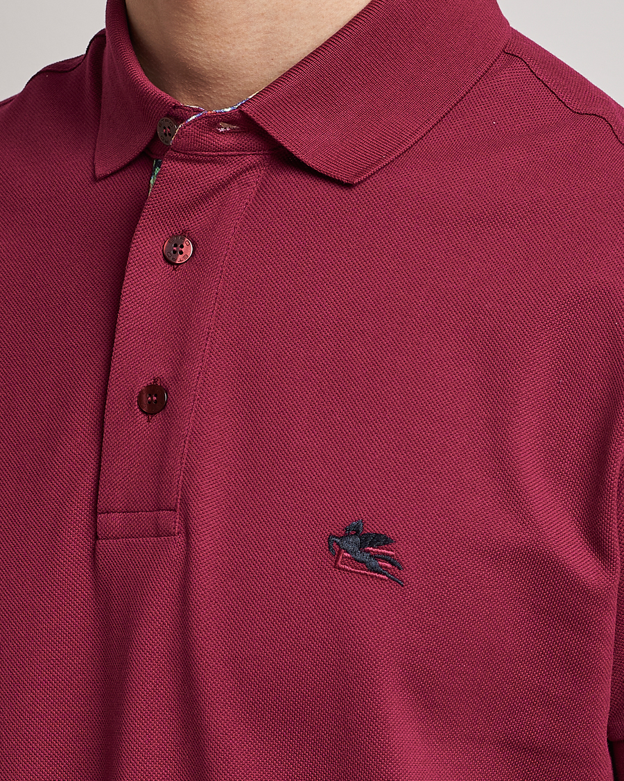 Hombres | Polos | Etro | Short Sleeve Contrast Paisley Polo Rosa