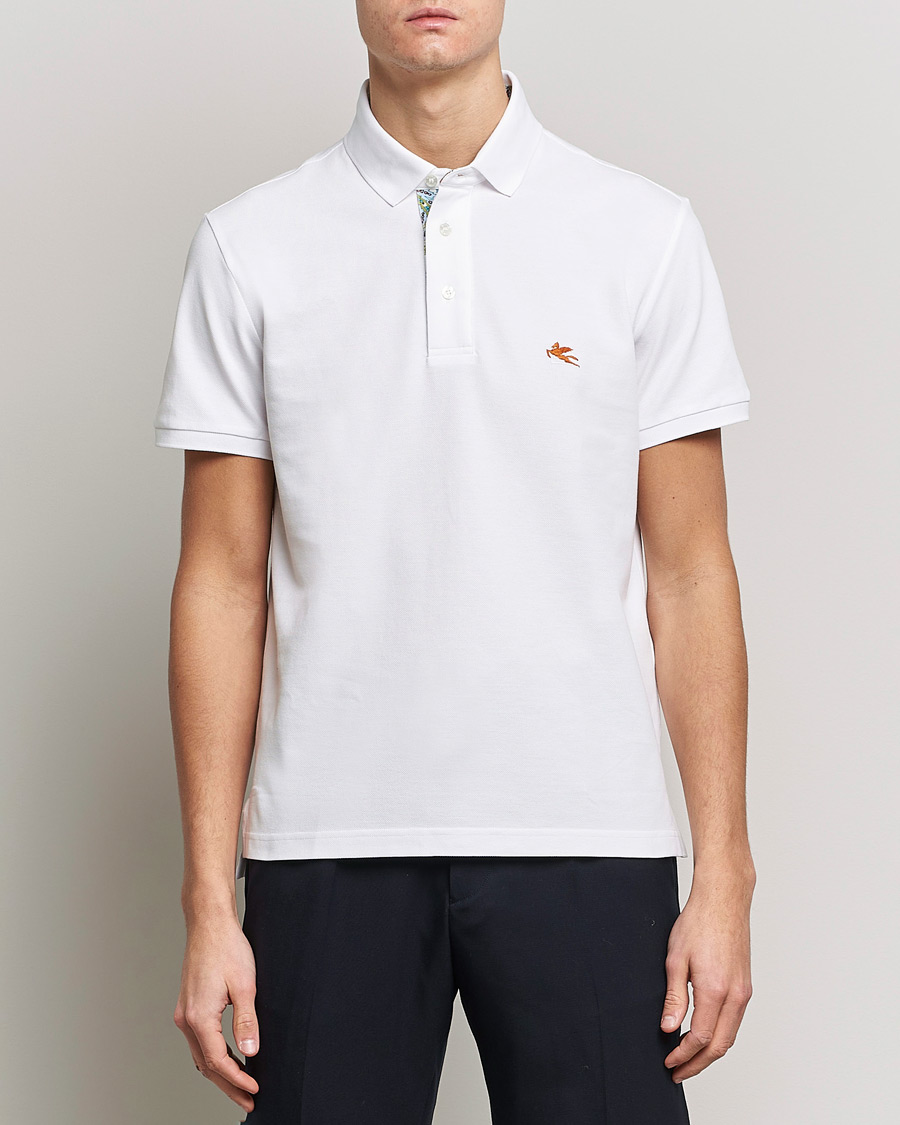 Hombres | Polos | Etro | Short Sleeve Contrast Paisley Polo White