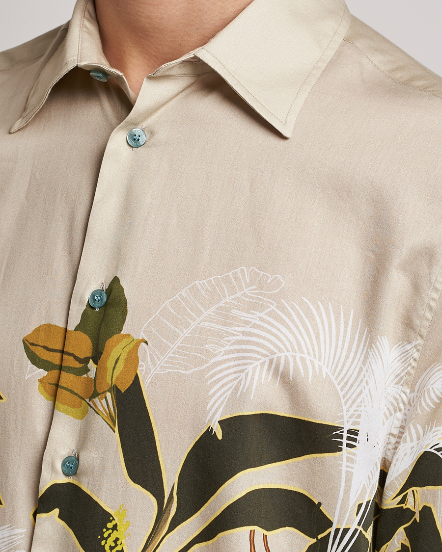 Hombres | Camisas | Etro | Printed Camp Collar Shirt Beige