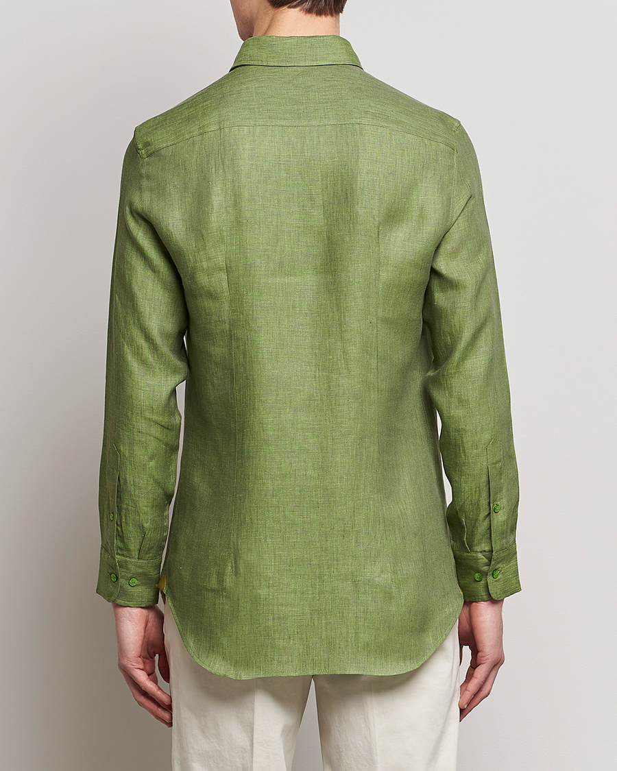 Hombres | Camisas | Etro | Linen Sport Shirt Green