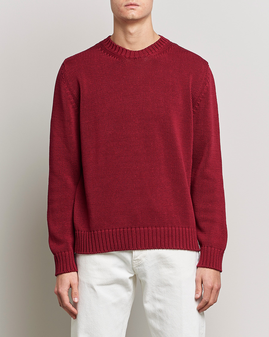 Hombres | Jerséis y prendas de punto | Etro | Heavy Knit Cotton Pullover Burgundy