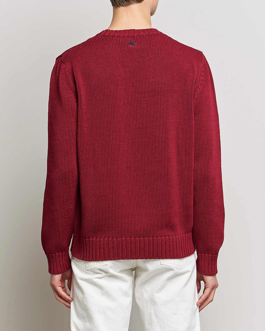 Hombres | Jerséis y prendas de punto | Etro | Heavy Knit Cotton Pullover Burgundy