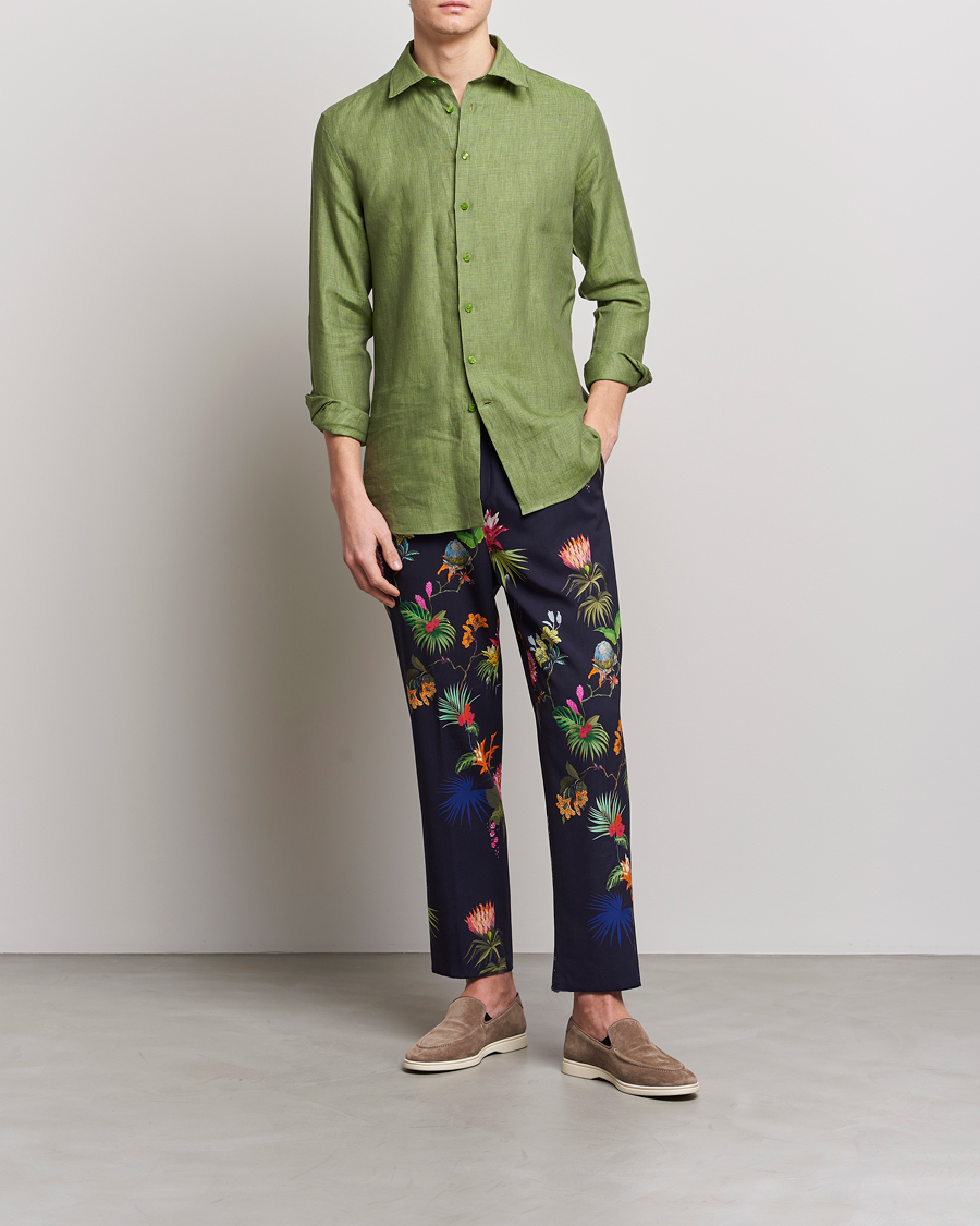 Hombres | Pantalones | Etro | Printed Casual Trousers Navy