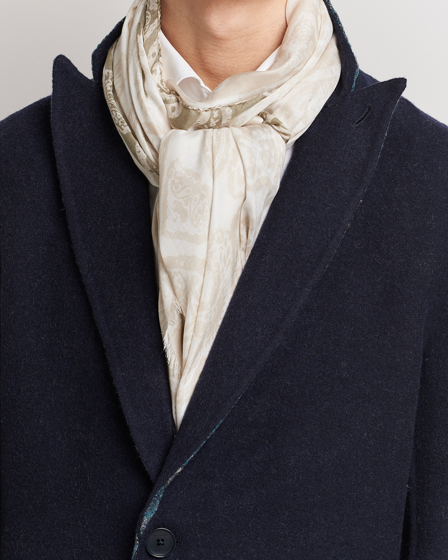 Hombres | Etro Shaal Nur Cashmere Blend Scarf White | Etro | Shaal Nur Cashmere Blend Scarf White